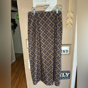 Vintage Harve Benard Purple Brown & Black Plaid Long Maxi Skirt Women’s Size 14